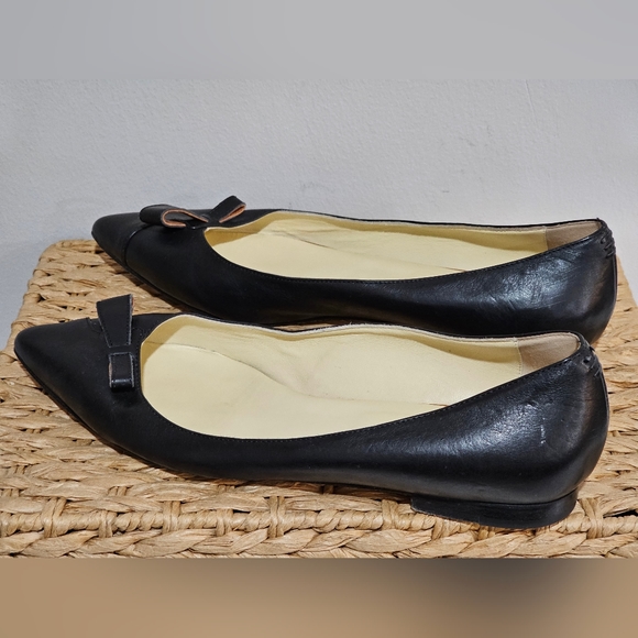 Sarah Flint Natalie Flats w Bow in Black Vachetta Size 10 (41) Made in Italy - Picture 3 of 16